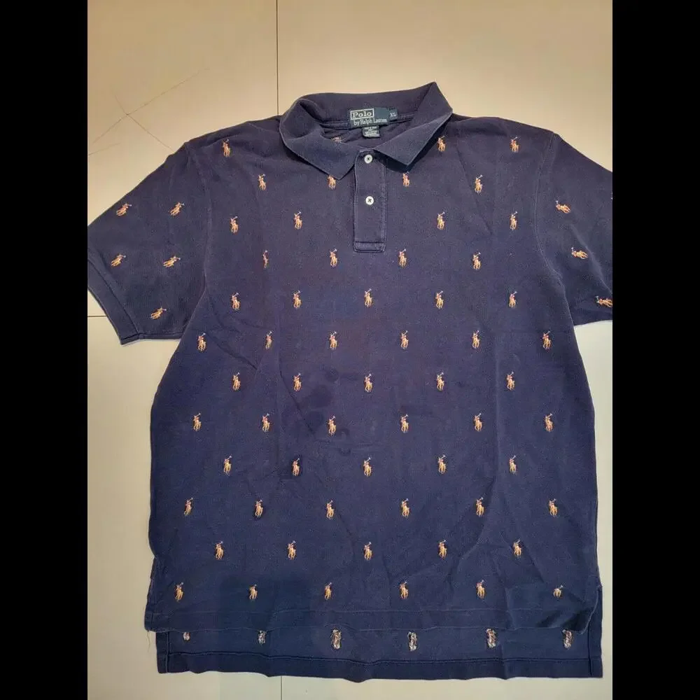 Vintage Polo Shirt XL Ralph Lauren Embroidered Ponies Pony